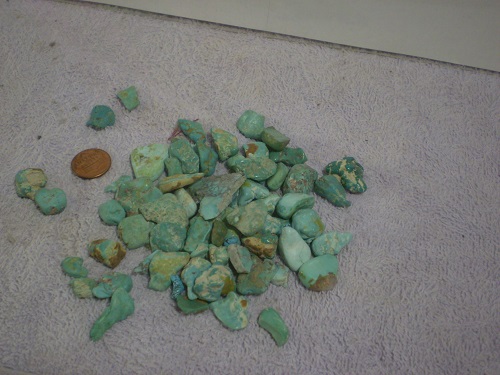 Small turquoise nuggets by the gram.