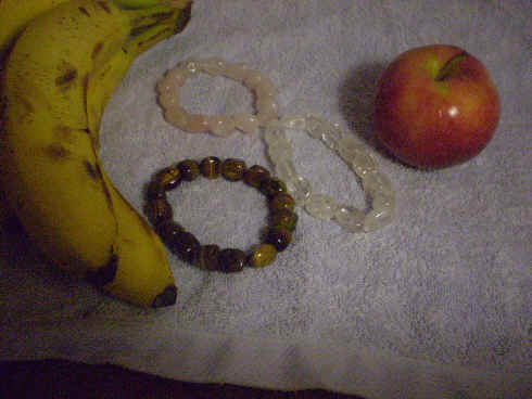 Nugget bracelets on stretchy cord. Assorted stone.