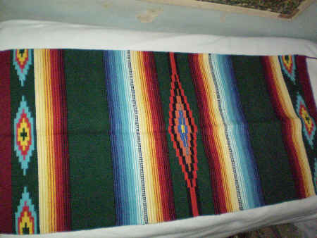 Saltillo-style Indian (East) rug. Woven. 32 x 64 i