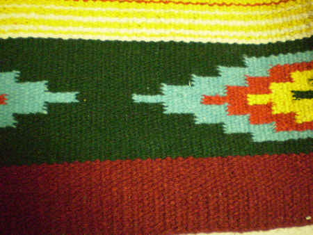 Saltillo-style Indian (East) rug. Woven. 32 x 64 i