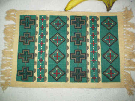 Indian (East) cotton placemats, woven and stencile
