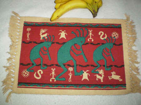 Indian (East) cotton placemats, woven and stencile